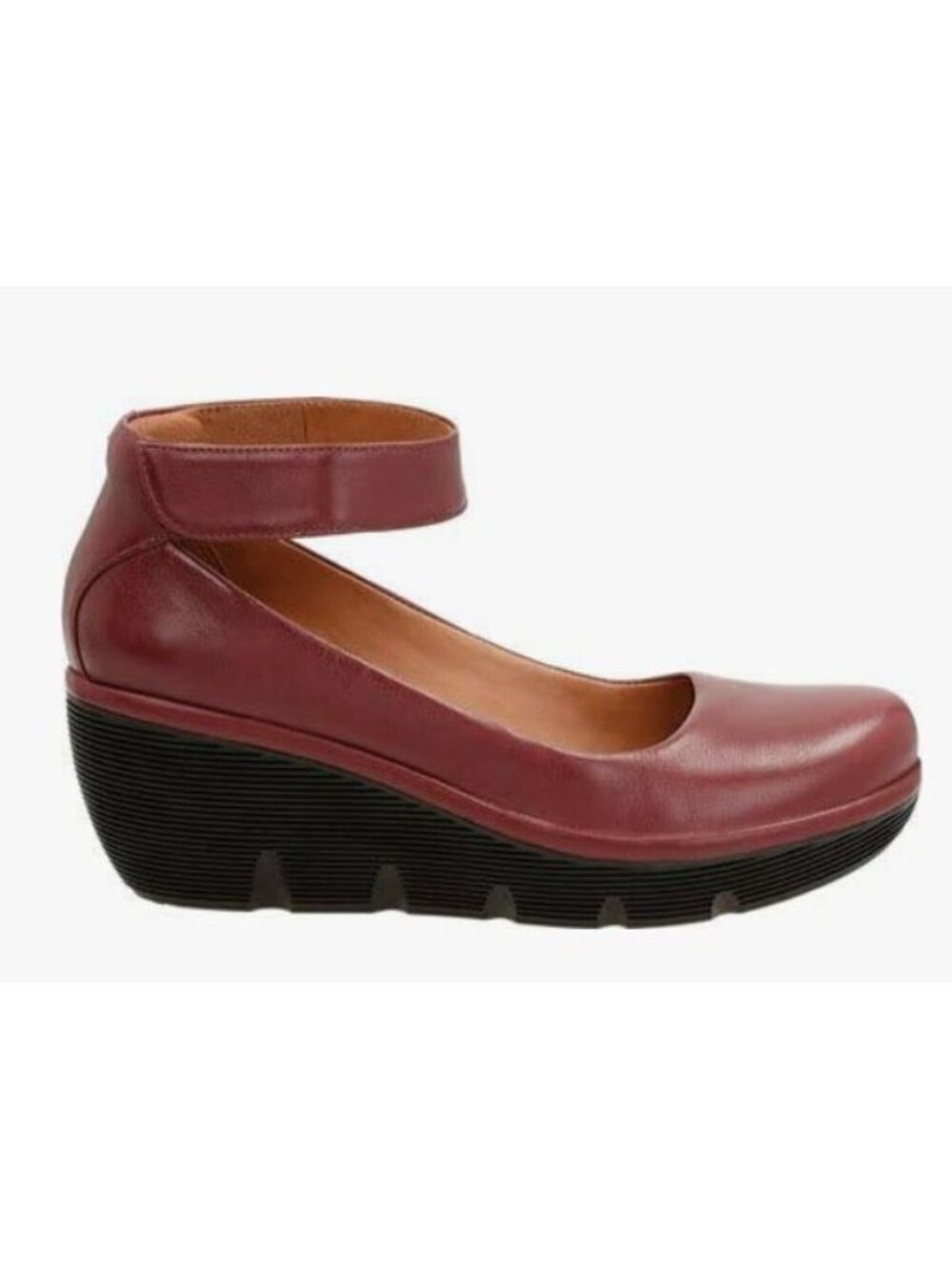Clarks Women's Burgundy Clarene Tide Printed Wedge Heel Pump Shoes Size US 7.5 - Picture 4 of 16